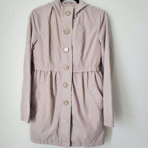 VILA CLOTHING Quality Women's Hooded Trench Coat Jacket Babydoll Loose Fit MED